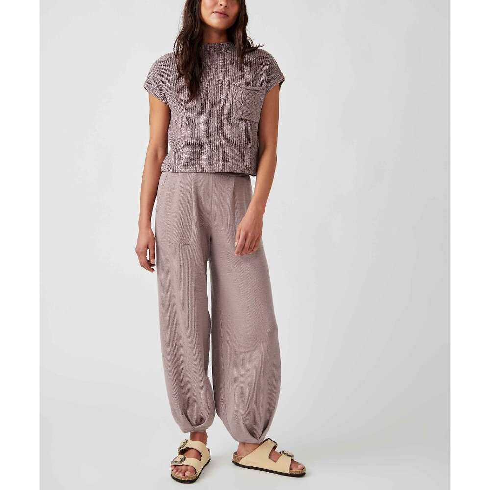 Free People Taupe Jogger Set